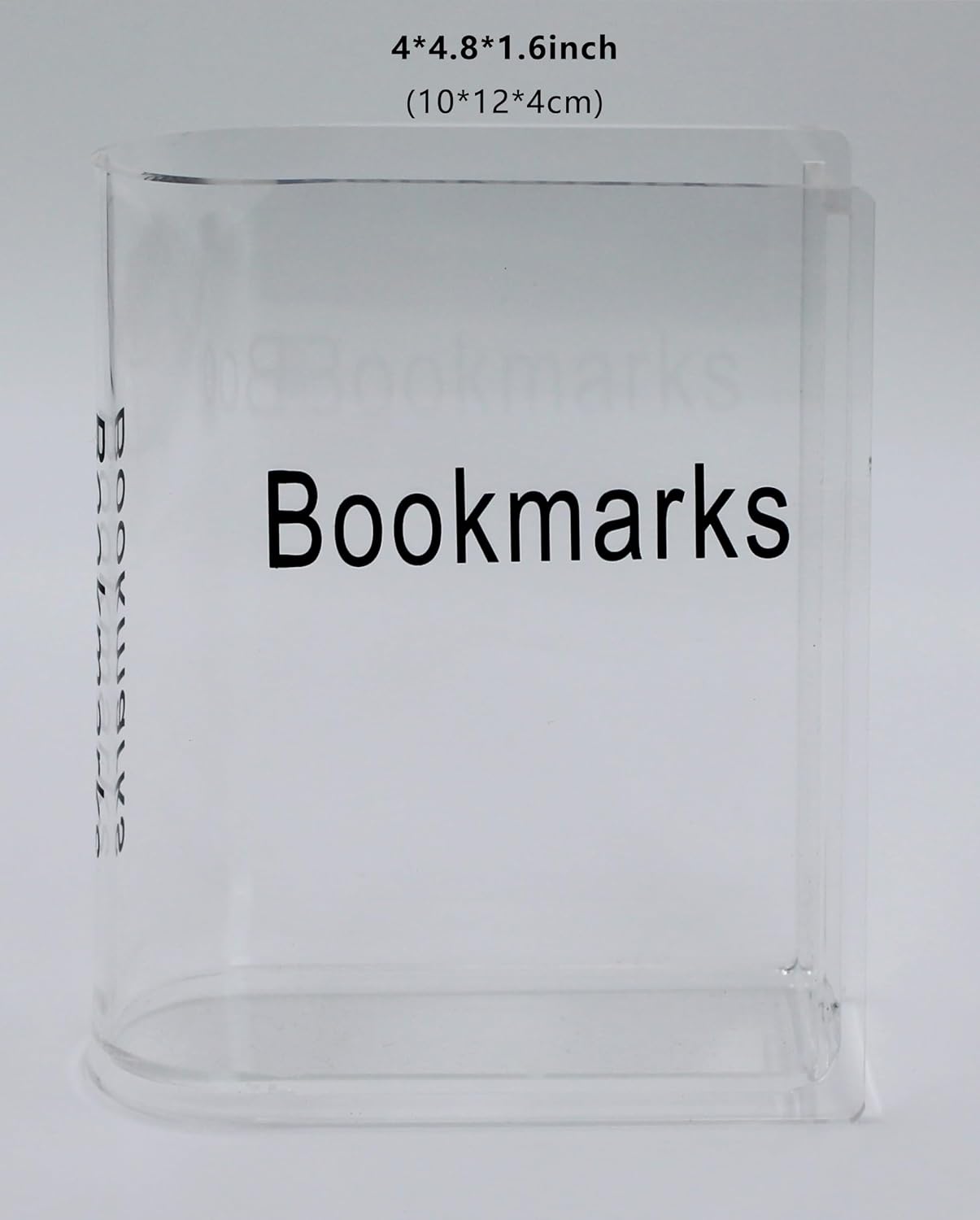 Book Shaped Bookmark Holders Home Office Desk Bookmark Holder Ornaments Gift for Friends Decor Personalized Gifts Storage Box for Bookmark (Transparent)