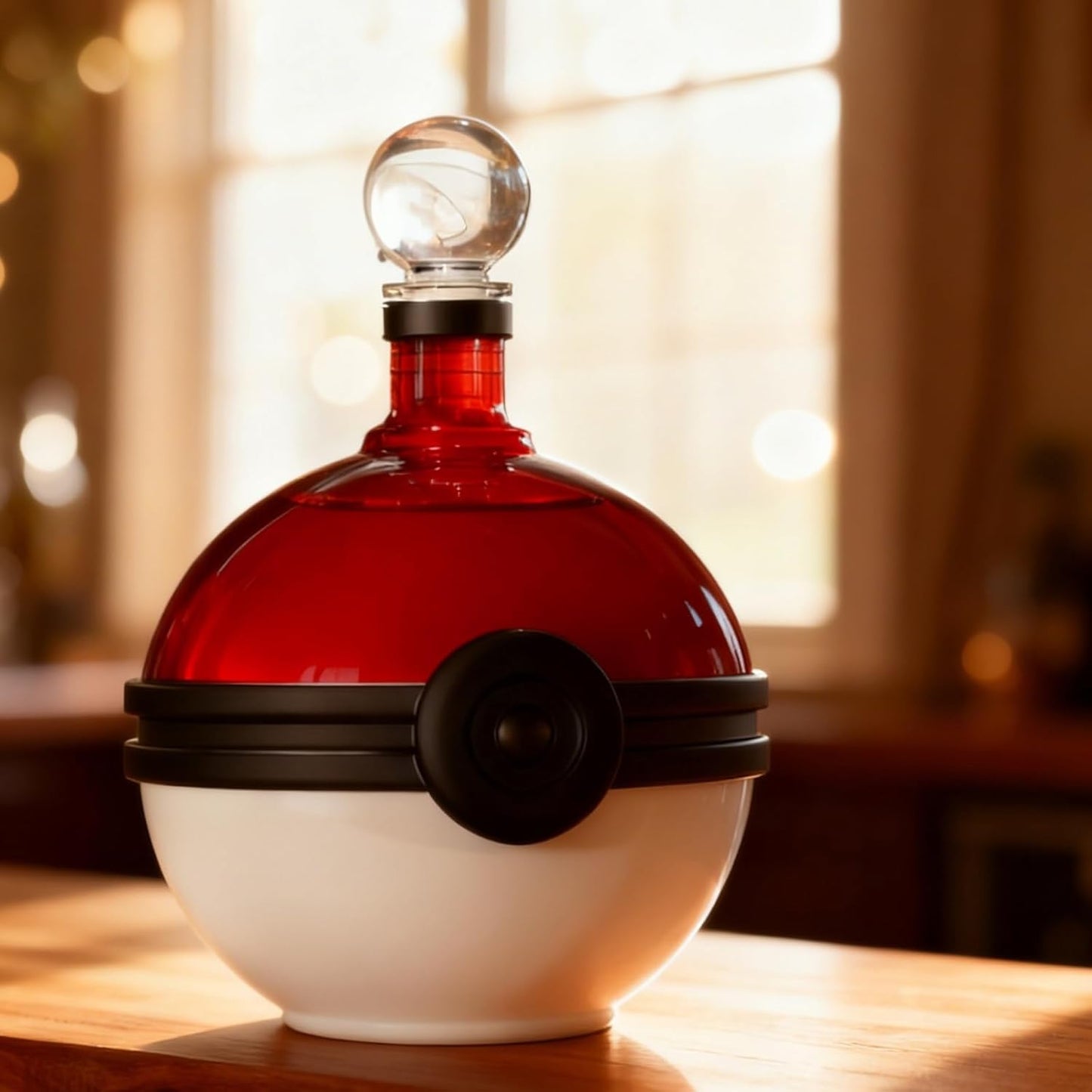 Monster Trainer Capture Sphere Whiskey, Wine Decanter Red White Glass Liquor Bottle 18.6oz Premium Borosilicate Display Piece | Gamer Collectible Barware Gift for Anime Theme Fans & Collectors, Gifts