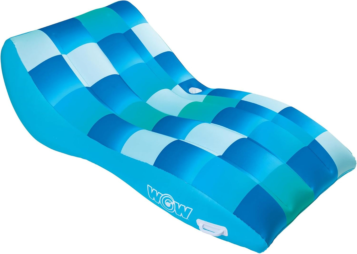 WOW Sports Inflatable Chaise Lounge - 68 x 36 in - Cup Holder - Pool & Lake Float for Adults