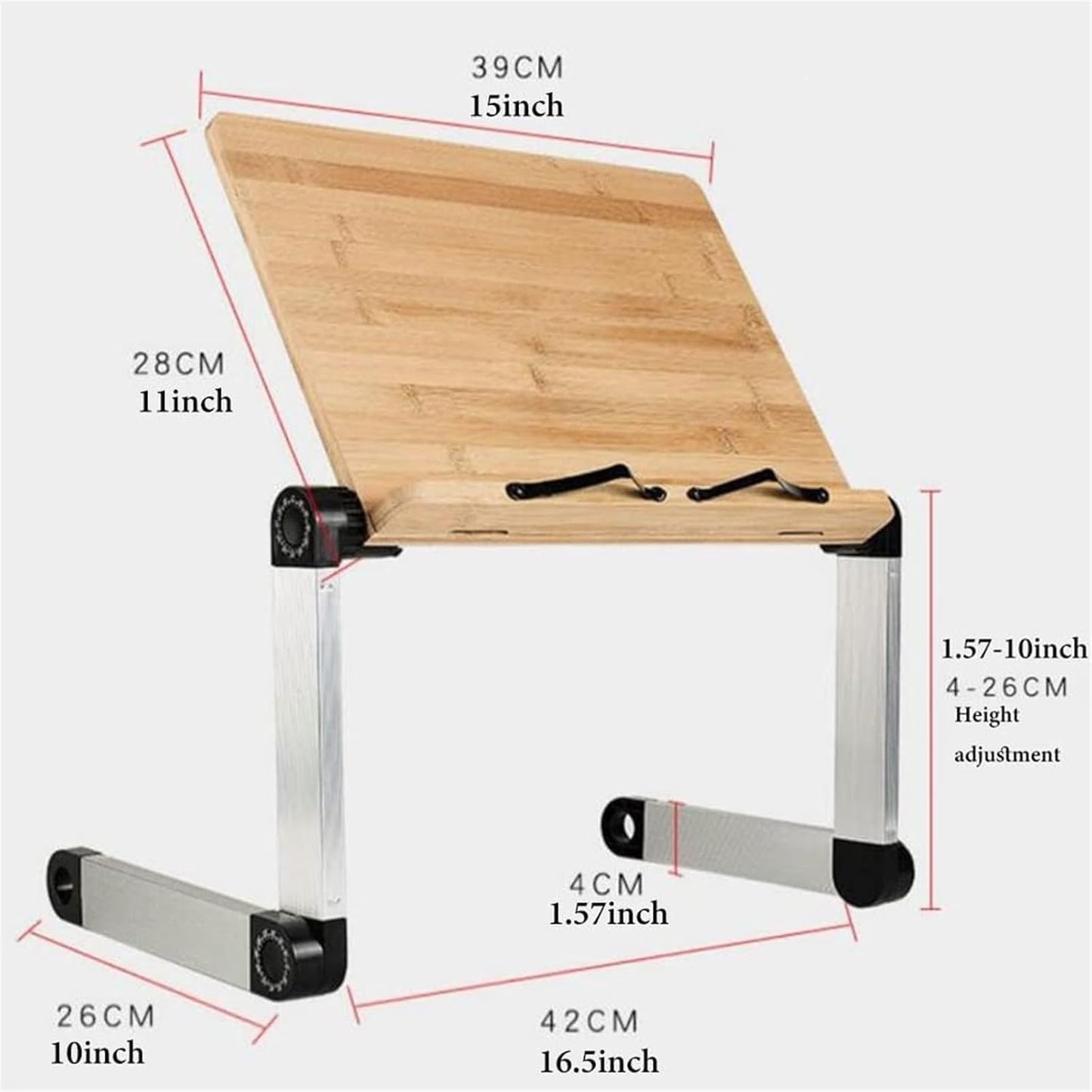 Book Stand for Reading Hands Free, Laptop Stand for Lap, Adjustable Book Holder Stand with Page Paper Clips for Books, Collapsible Cookbook Holder Stand (Color : Wood, Size : A) (Hollow A) (Hollow A)