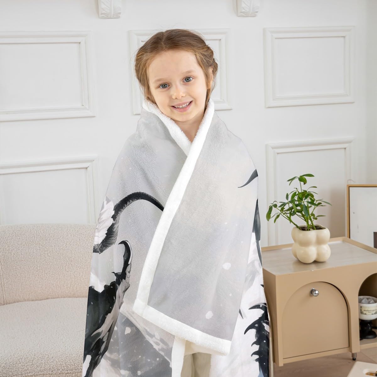 Erosebridal Anime Girl Fleece Blanket Twin Size, Japanese Anime Sherpa Blanket for Kids Girls Teens Women, Cartoon Girl Fuzzy Plush Throw Japanese Animation Sci Fi Style Decor for Sofa Couch