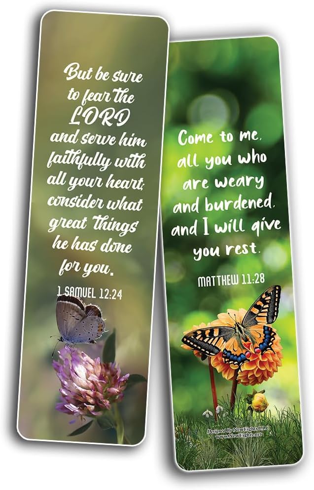 NewEights Bible Verses About Gratitude for Everyday Joy Bookmarks (12-Pack) - Daily Motivational Card Set – Collection Set Book Page Clippers – Ideal for Church Ministry Gifts for Boys and Girls