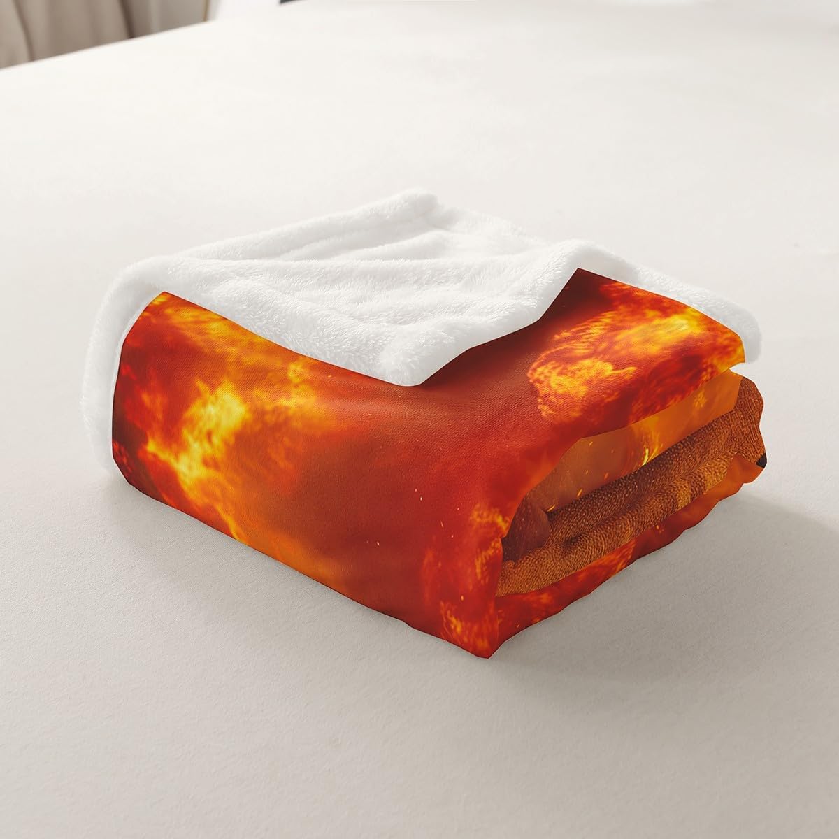 Fireman Sherpa Blanket Firefighter Printed Blanket for Sofa Couch Bed Burning Fire Fleece Throw Blanket Fire Fighting Hero Warm Flannel Blanket Room Decor Plush Fuzzy Blanket Twin 60"x80"