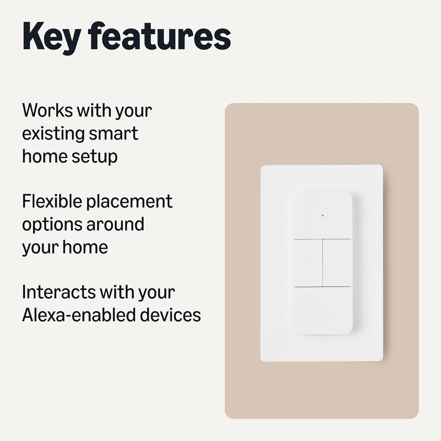 Amazon Basics Smart Dimmer Switch and Remote for Music and Routines, Compatible Echo Devices Required, Works with Alexa Only, No Wiring Required
