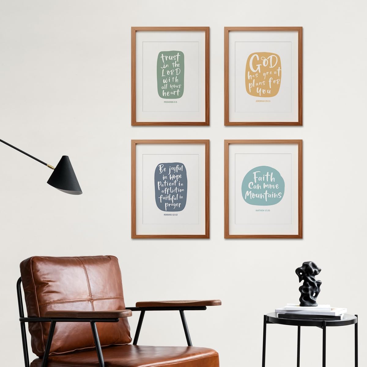 ETVISO Christian Wall Art, Bible Verse Wall Art Decor, Christian Prints Set of 4, Inspirational Decor for Nursery Bedroom Living Room Home Porch Office, 8x10 (Unframed)