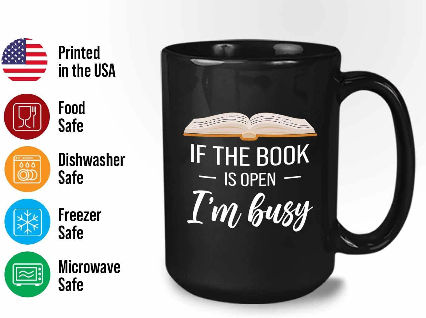 Bubble Hugs Book lovers Coffee Mug 15oz Black - If Book Open - Author Writer Library Library Editor Introvert Lovers Cat Chill Relax Bookworm Reading
