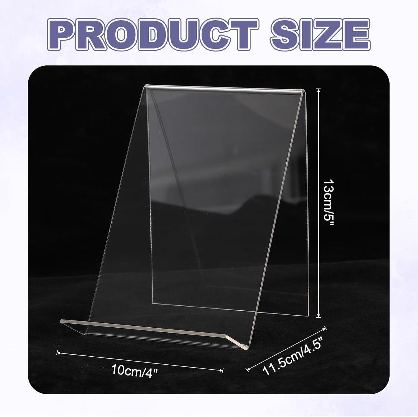 PATIKIL Shelf Divider, Acrylic Clear Closet Shelf Separator Book Stand Display Easel Tablet Holder for Displaying Albums Books CDs Tablets Pictures, 4.5" L x 4" W x 5" H