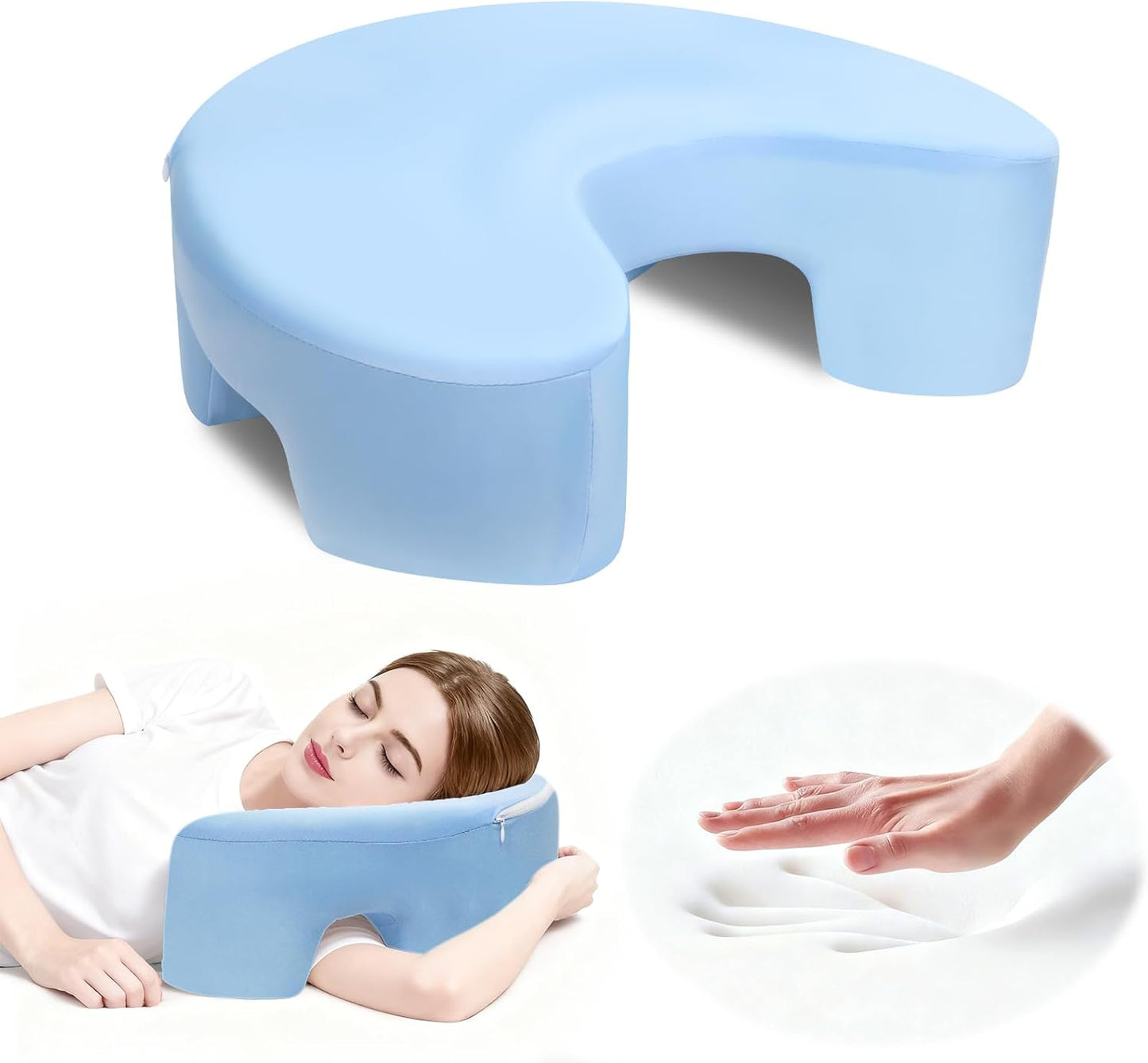 Side Sleeper Memory Foam Pillow for Neck, Shoulder Pain Relief, Ergonomic Cervical Support Cushion
