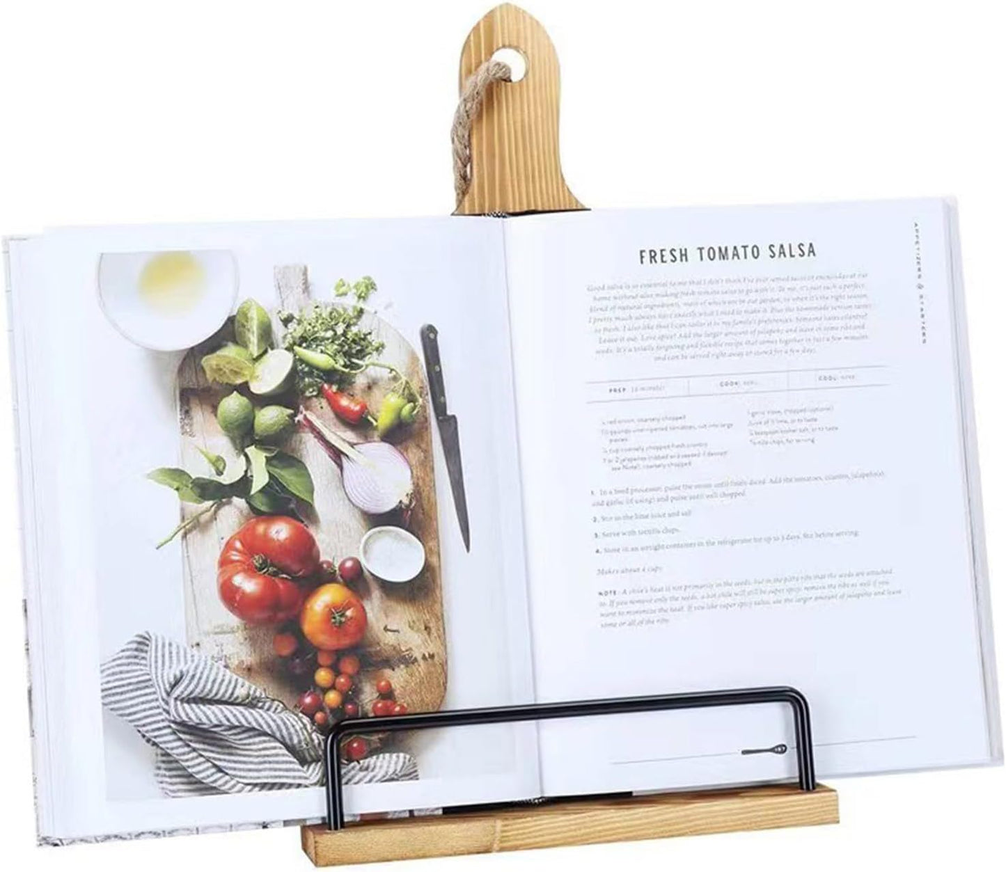 Cookbook Storage Organizer - Sturdy Wooden Shelf, Durable Recipe Book Holder, Christmas Housewarming Gift, Countertop Kitchen Rack, Natural Timber Finish, Aesthetic Culinary Display Stand