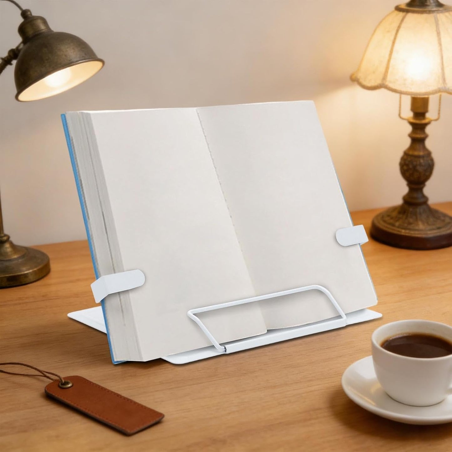 Cookbook Stand | Foldable Page Clip Desk | Cookbook Stand | for Office, University, Library, Living Room, Bedroom, Study, Cafe, Bookstore