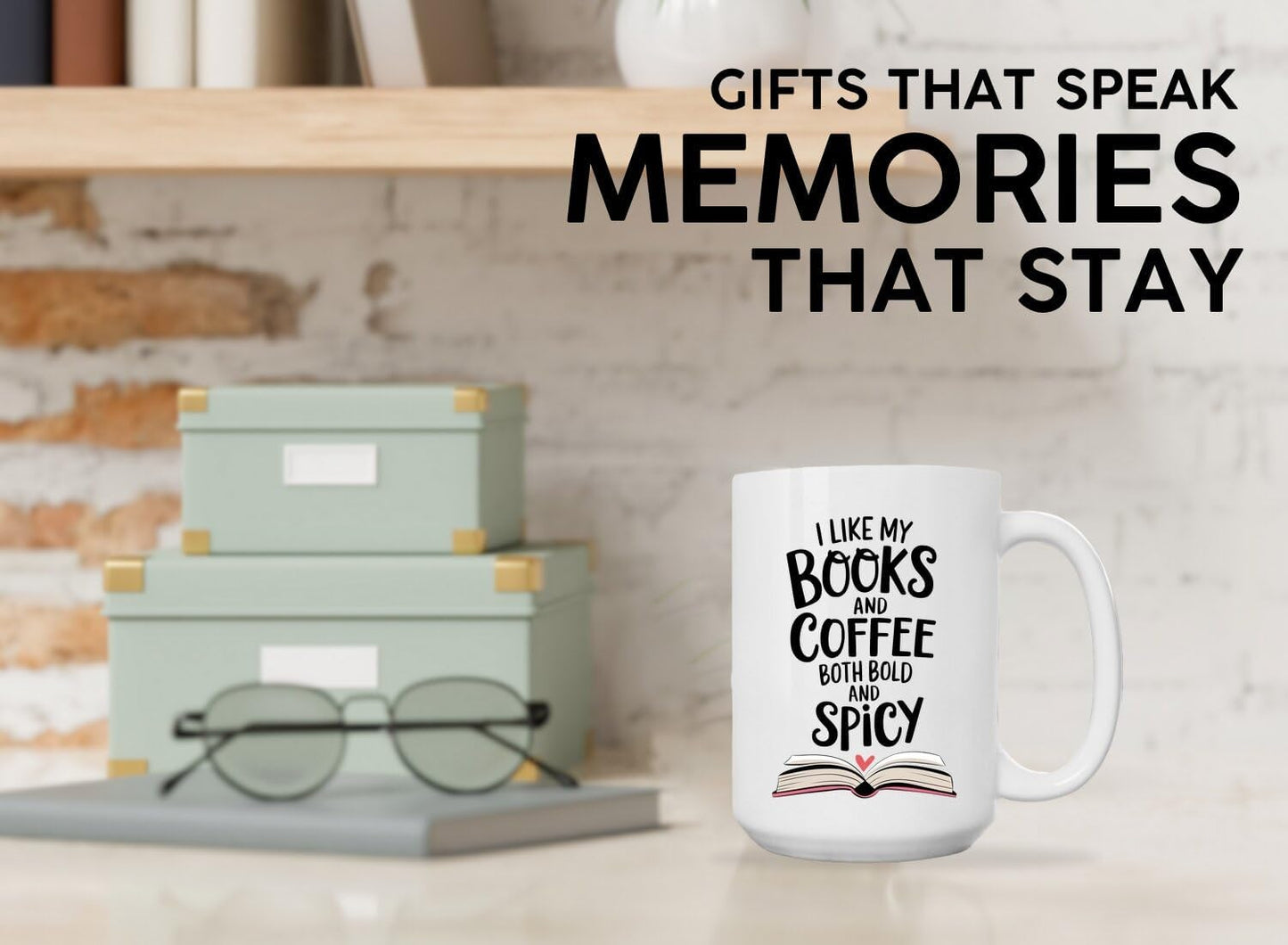 Book Lovers Coffee Mug 15oz White -Bold Spicy - Gift for Book Club Bookworm Bookish Reading Nerdy Avid Readers Women