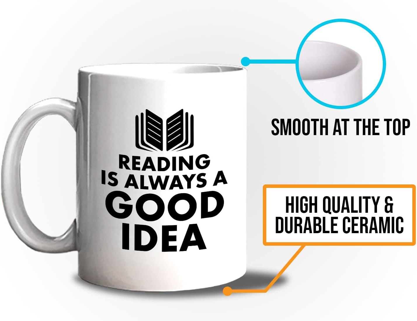 Book Lover Coffee Mug 11oz White - reading is - Literary librarian Literature Bookworm Historian Public Library Curator Bibliophile Bibliolater