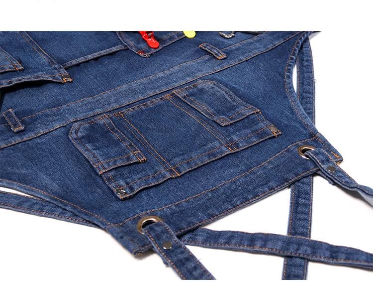 Denim Apron with Multi Pockets for Kitchen, Cooking, BBQ & Gardening