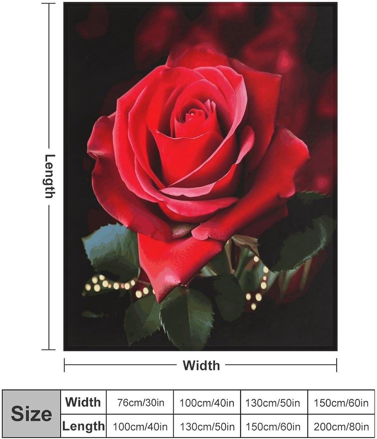 Rose Flower Blanket Super Soft Lightweight Throw Blanket Cute Cozy Warm Bed Blanket Decorative Fuzzy Blanket All-Season Home Decor Gift for Sofa Couch Living Room 50"*60"（130 * 150cm）