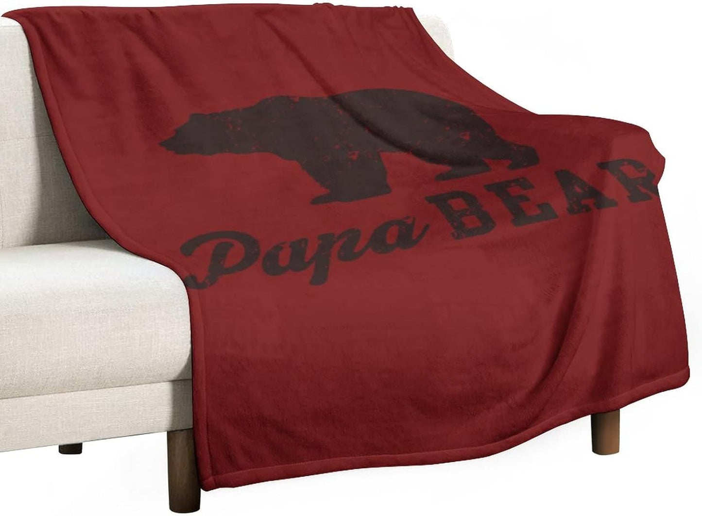 Papa Bear Throw Blanket Flannel Soft Couch Blankets Home Office Camping Car Decor 50"x70"