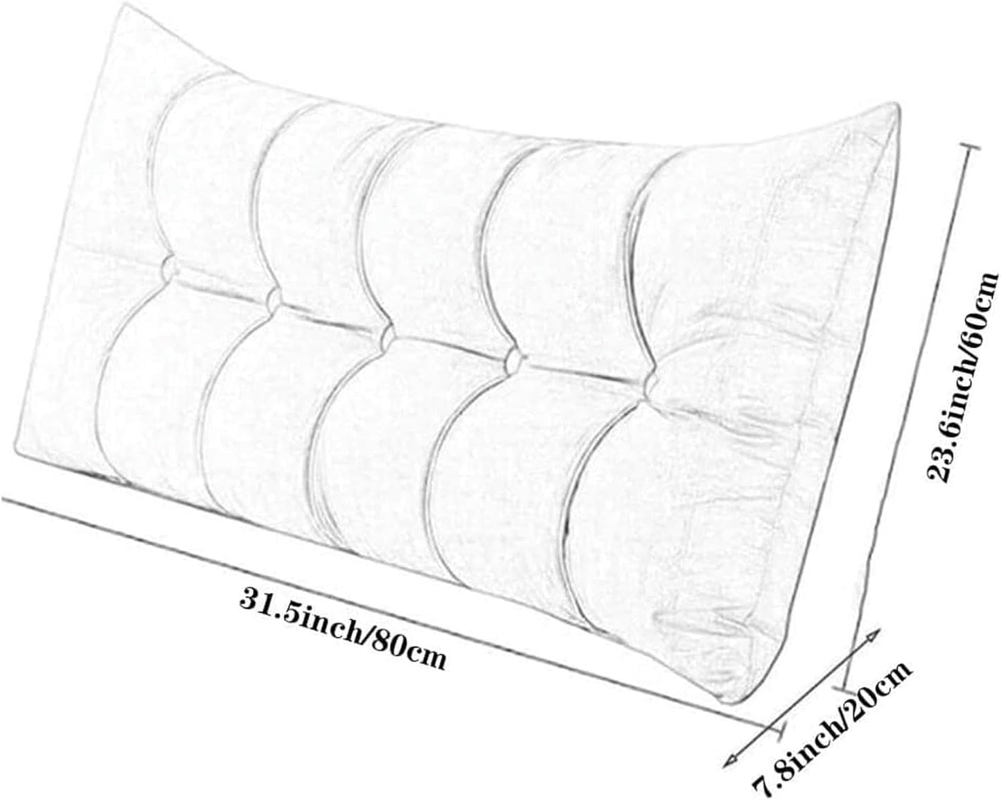 Solid Color Cushion Headboard Pillow, Watching TV Relaxing Bolster Positioning Support Wedge Pillow Removable Reading Pillow Bed Rest Pillows(Grey,180cm)