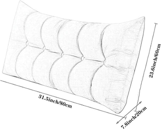 Solid Color Cushion Headboard Pillow, Watching TV Relaxing Bolster Positioning Support Wedge Pillow Removable Reading Pillow Bed Rest Pillows(Grey,180cm)