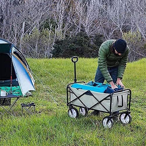 Portable Camping Cart,Camping cart Trolley Foldable,Garden Carts Outdoor Utility Garden Shopping Cart Beach with All-Terrain Wheels and Brake System,Outdoor Fishing campi