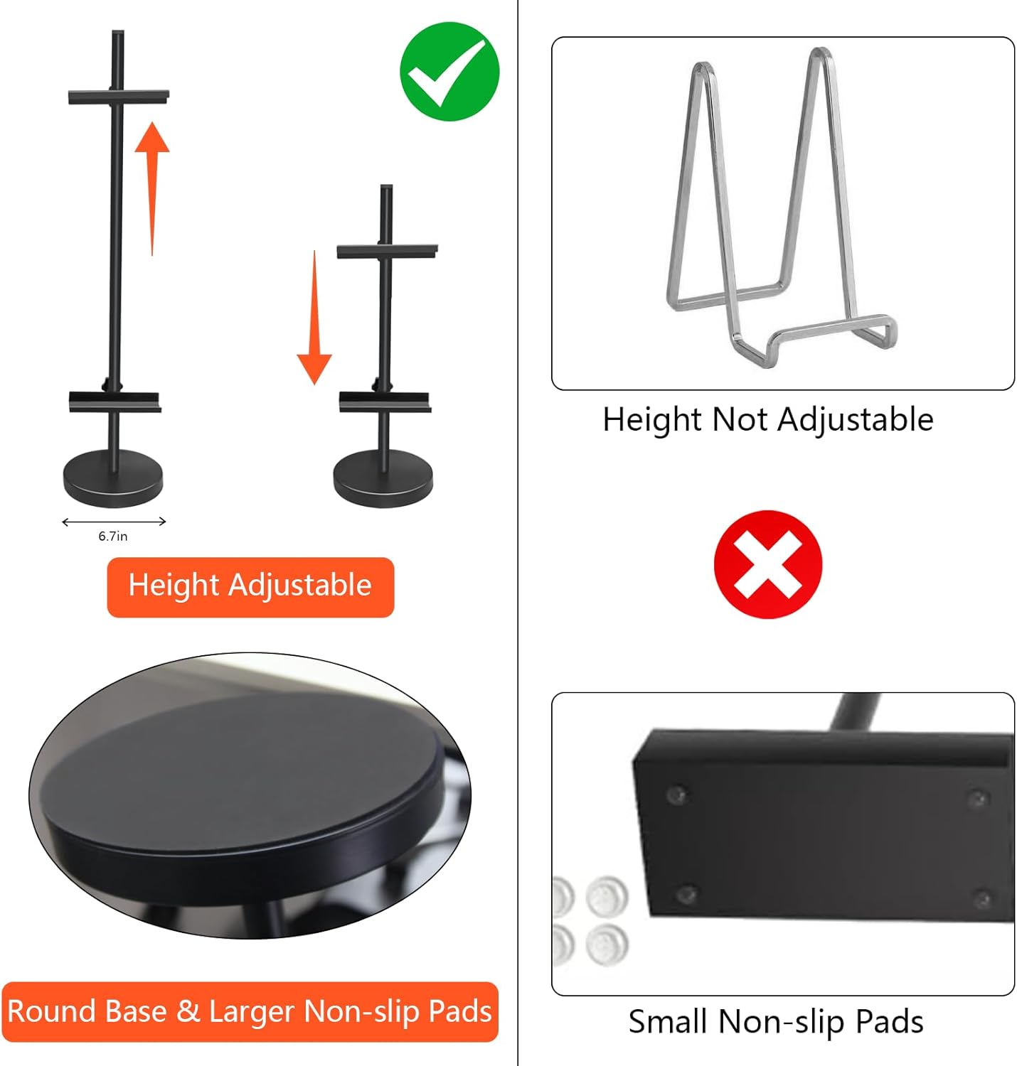Adjustable Tabletop Easel Stand, Metal Easels for Display, Picture Frame Stand with Heavy Duty Round Base & Non-slip Pads, for Picture, Artwork, Photos,Signs (30in)