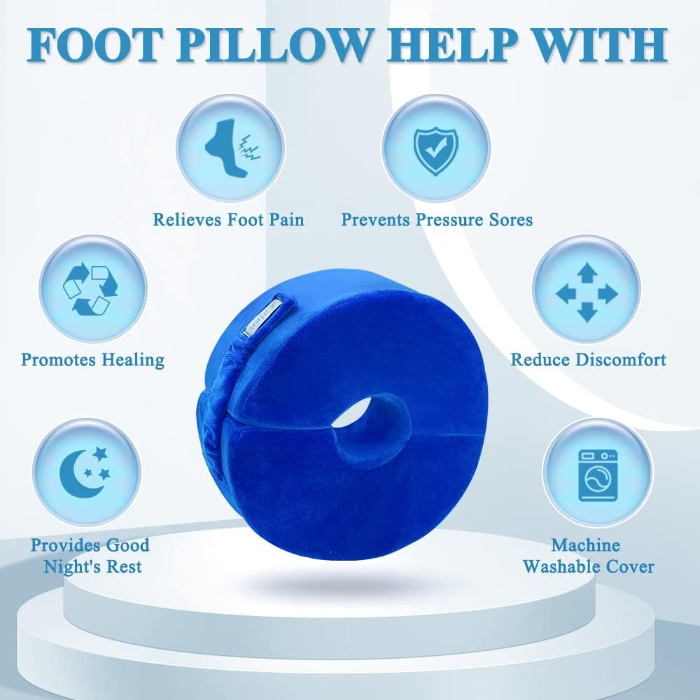 Leg Elevation Pillow Foot Ankle Elevation Leg Support Pillow to Elevate Foot Wedge Pillow Post Surgery Leg Elevator Cushion Heel Protectors for Pressure Sores Ulcer Leg Rest Pillow - Large, 1 PCS