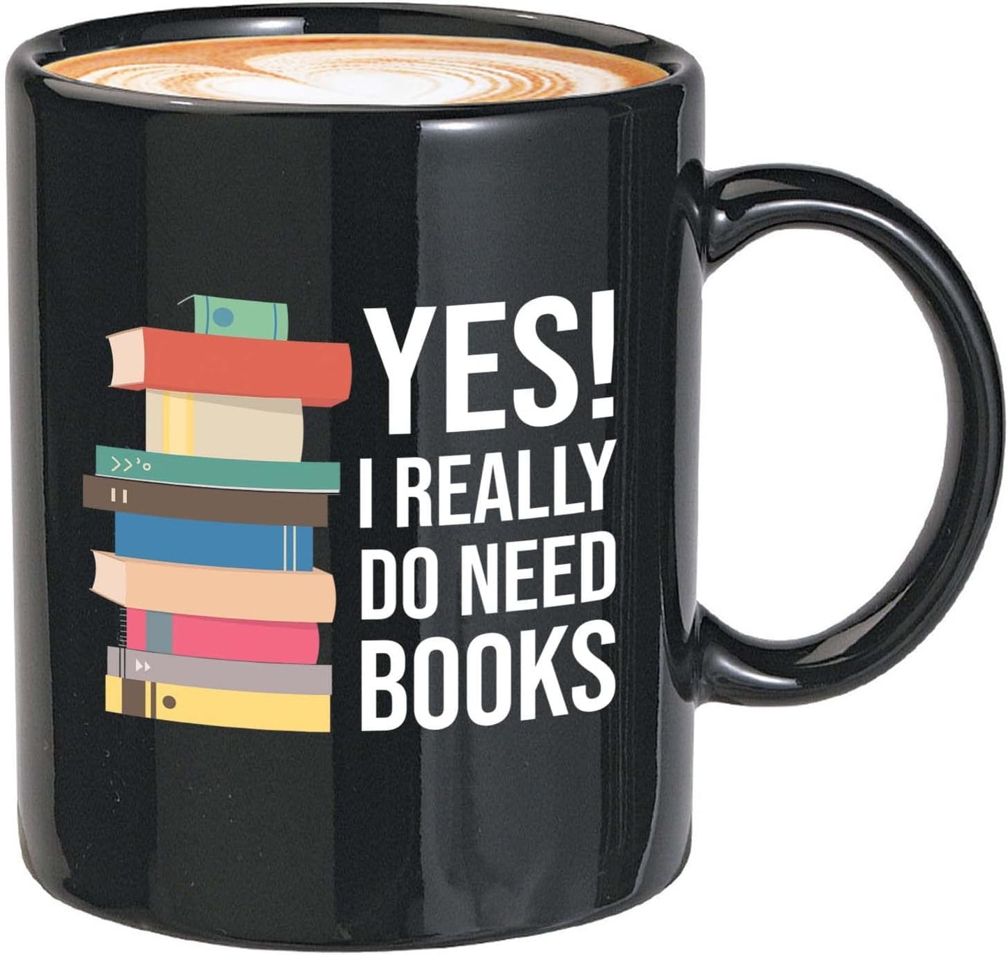 Bubble Hugs Writer Coffee Mug 11oz Black - Yes I Really Do Need All These Books - Reading Book Lover for Bookworm Bibliophile Librarians Author Readers Bookish