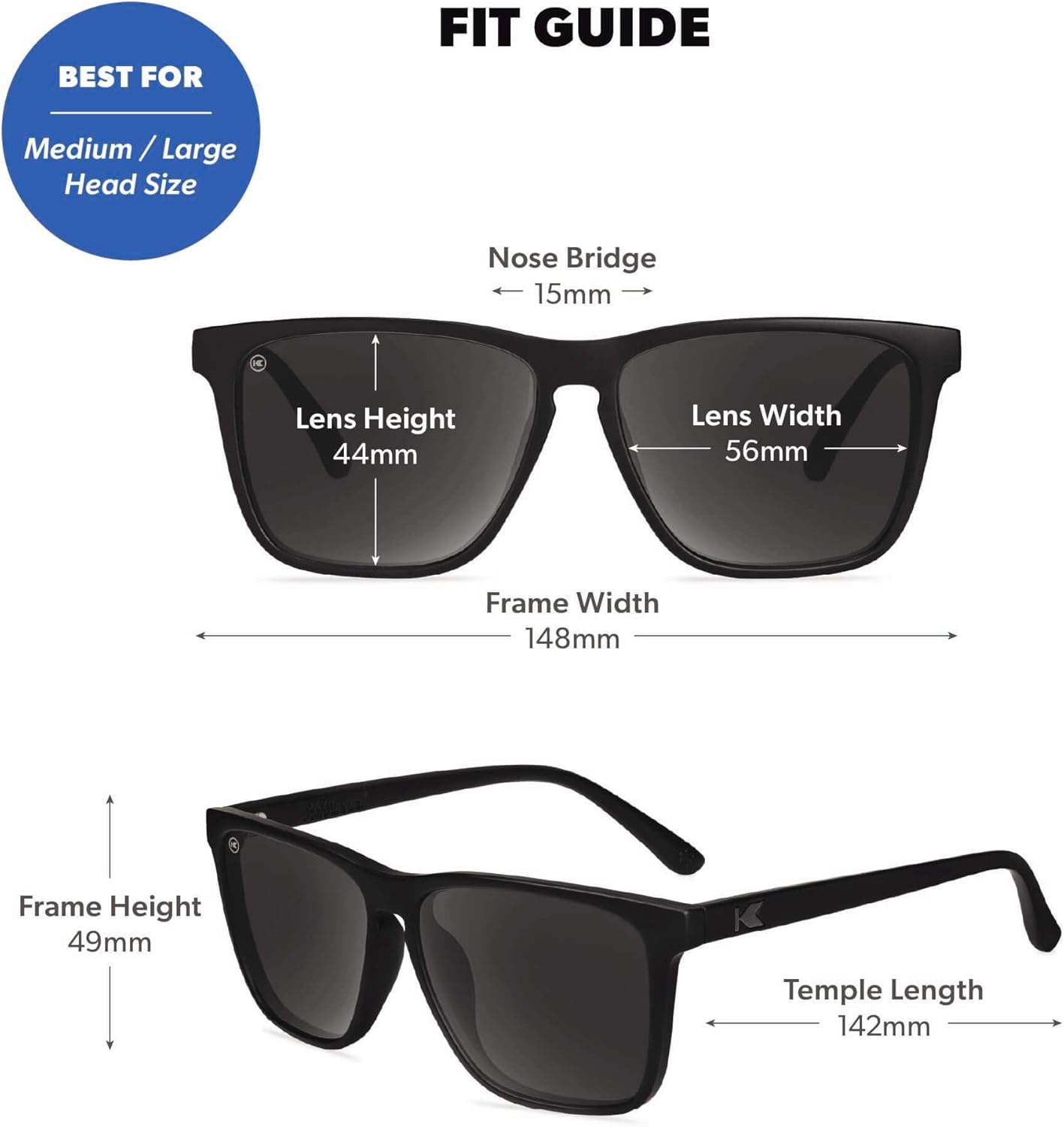Knockaround Fast Lanes Polarized Lightweight Sunglasses for Men & Women - UV400 Protection