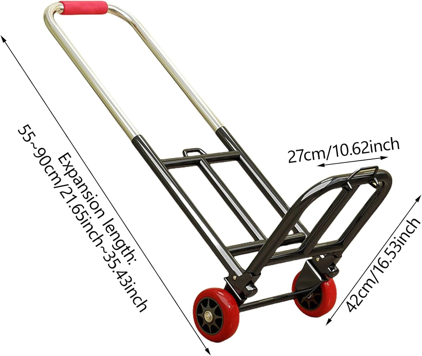 Functional Folding Hand Truck Portable Folding Trolley For Easy Maneuvering Practical Cart For Urbans Shoppers