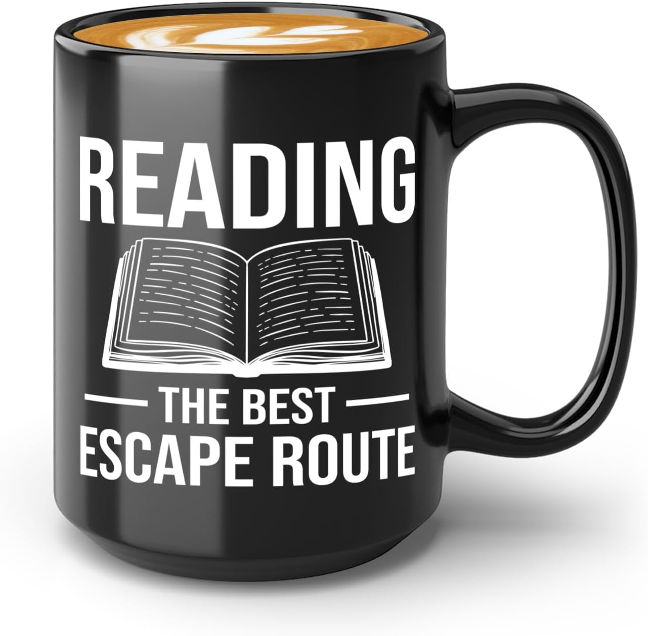 Book Lover Coffee Mug 15oz Black -Reading The Best - Bookworm Literature Library Book Lover Reader Booked Editor Intellectual Studious