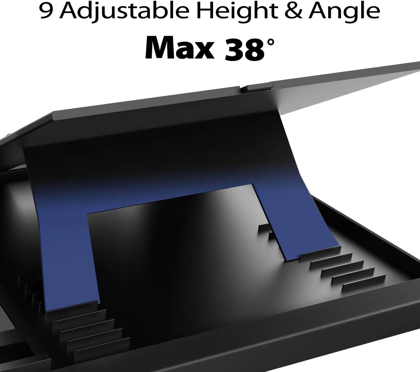 Laptop Lap Desk with Cushion - 9 Adjustable Angles, Fits Up to 15.6 inch Laptops, Built-in Mouse Pad, Phone and Pen Slots. Portable Writing Board for Bed, Sofa, and Work Table