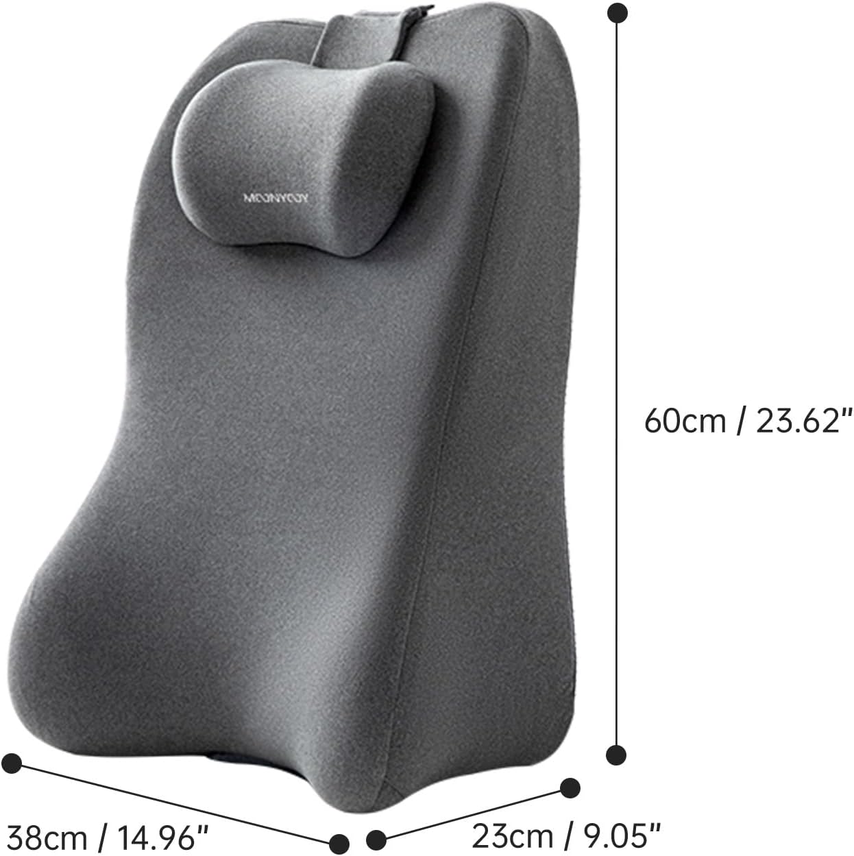 Memory Foam Ergonomic Support Pillow & Leg Elevation Cushion - Memory Foam Back Support for Bed Sitting, Reading & Daily Relaxing, Removable Washable Cover, Gray
