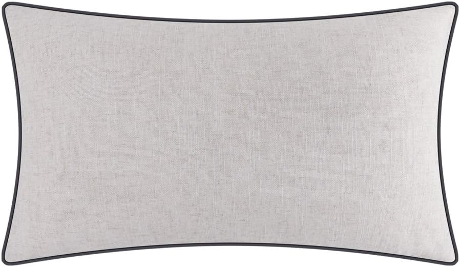 JWH Sheeps Pillow Cover Decorative Animal Embroidery Accent Pillow Case Lumbar Cushion Cotton Pillowcase for Sofa Couch Bed Living Room 12x20 Inch White and Gray