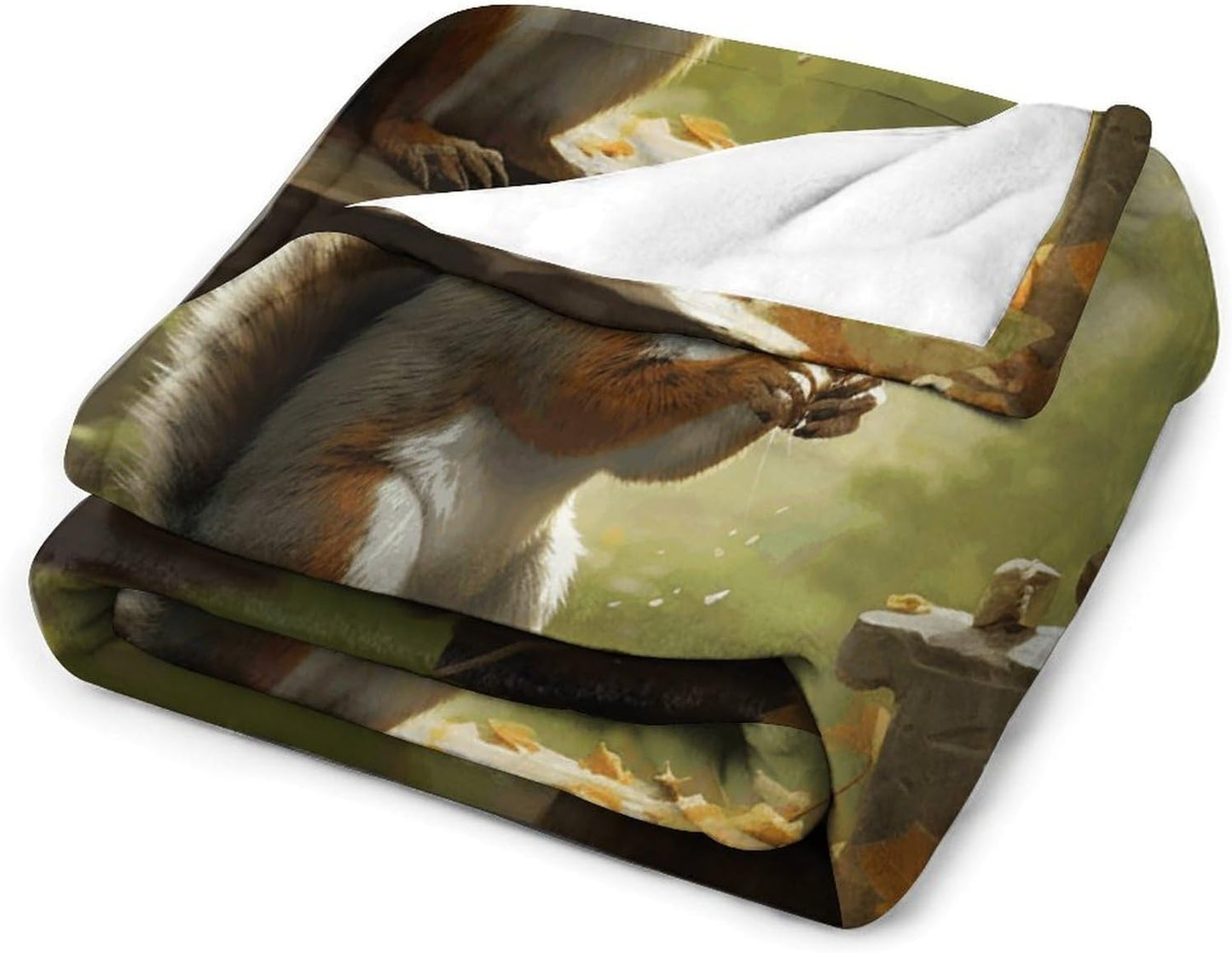 Squirrel Eats Nuts Throw Blanket for Couch Super Soft Warm Lightweight Throw Blankets Cozy Flannel Bed Blanket Cute Decorative Blankets for All Seasons Home Decor Gift 30"*40"（76 * 100cm）