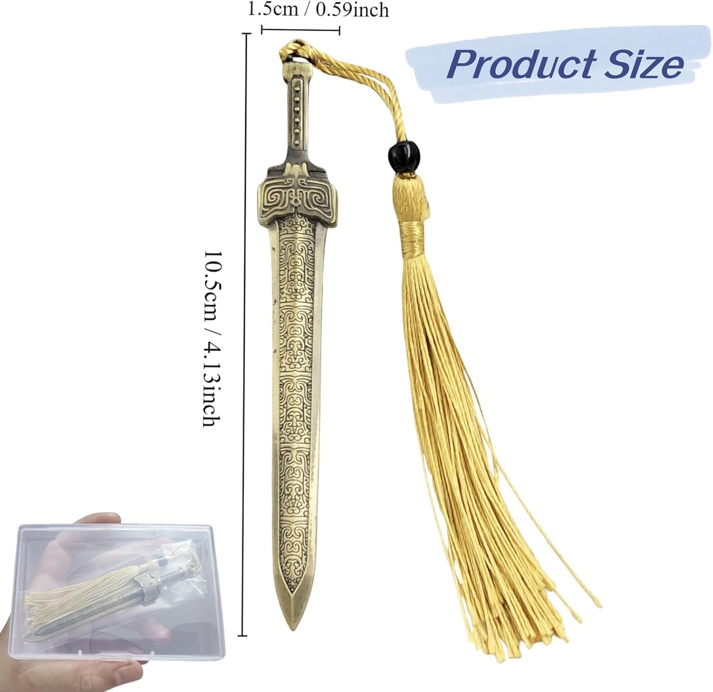 Sword Bookmark, Metal Bookmark, Bookmarks with Tassels, Your Reading Assistants, Classroom Prizes, Men Bookmarks, Office School Library Bookstore Home (Bronze)