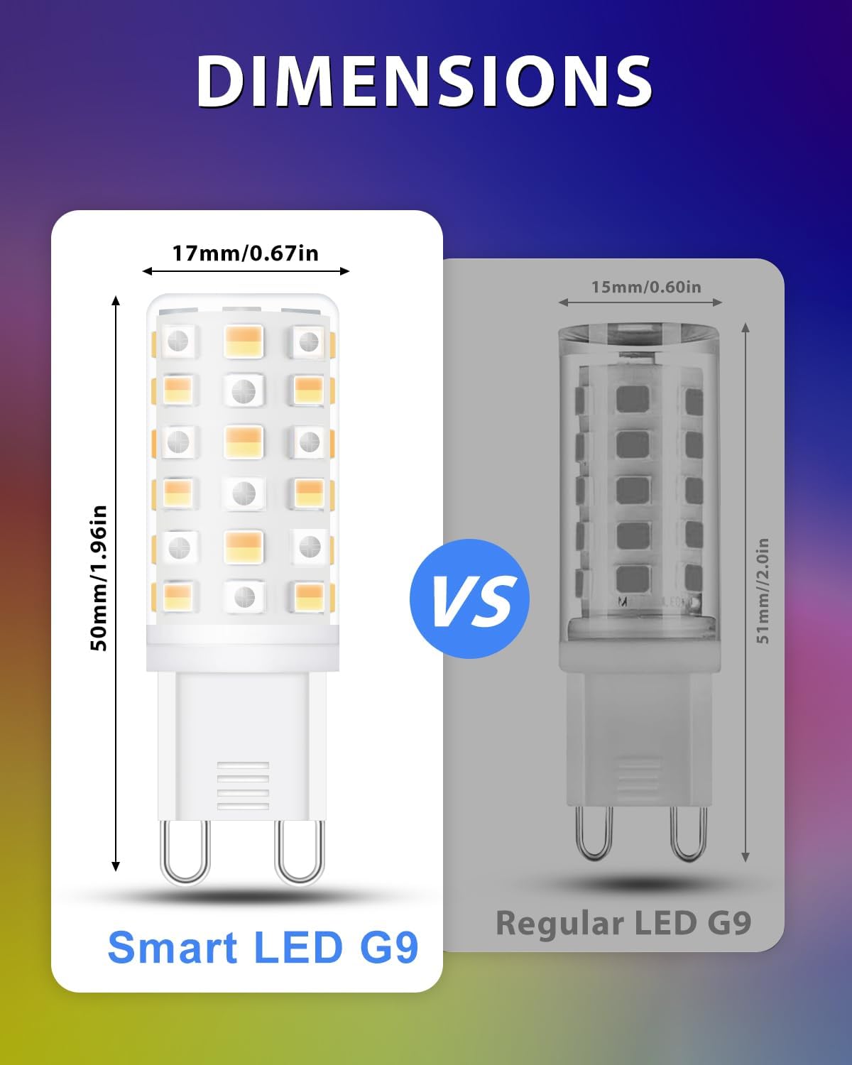 G9 Smart Light Bulb, Compatible with Alexa and Google Assistant, Color Changing Smart Led Bulbs, Dimmable and Tunable, Pack of 4
