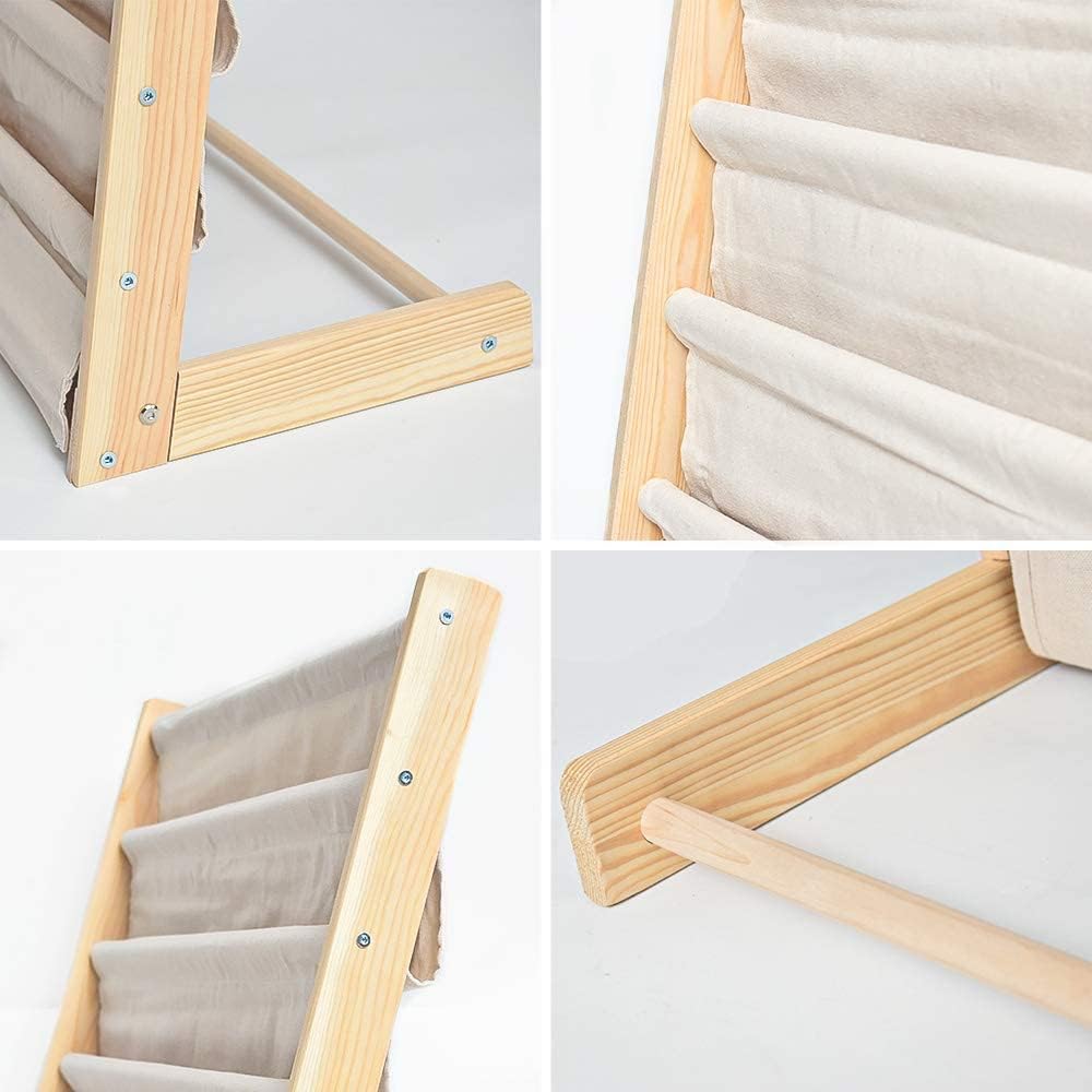 Sling Bookshelf Kids Book Rack Storage, Natural Beige (Beige, W:60cm)