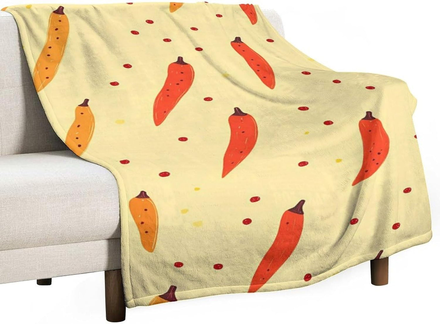 Chili Pepper Throw Blanket for Couch Bed Plush Cozy Fuzzy Flannel Blanket for All Season 30"x50"