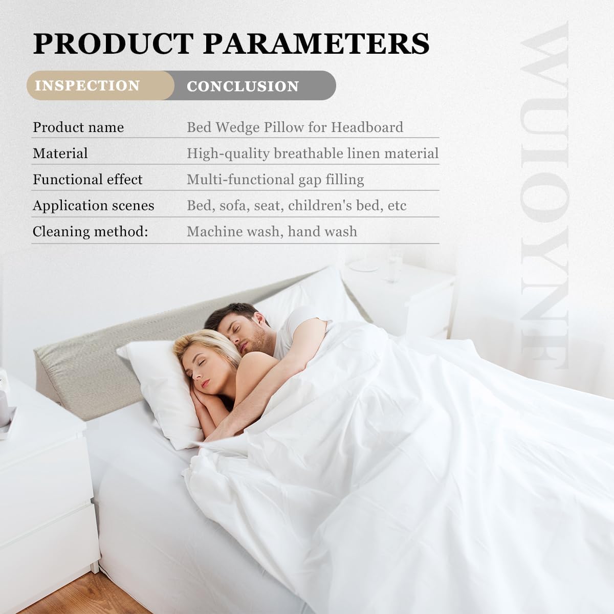 Bed Wedge Pillow for Headboard, Mattress Wedge Stopper Pillow, Bed Gap Filler, Close The Gap (0-12") Between Headboard and Mattress, Stop Losing Your Pillows(Twin/Twin XL-39x6x6in-Black)