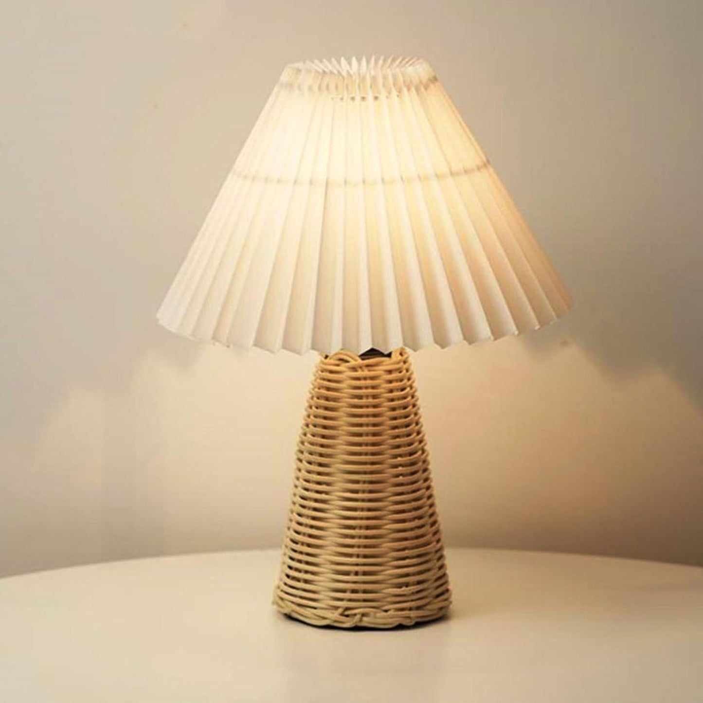 Desk Lamp, 2pcs Vintage Pleated Nightstand Lamp Soft Warm Bedside Lamp LED Lights with USB Cable Small Lamp for Living Room Decoration