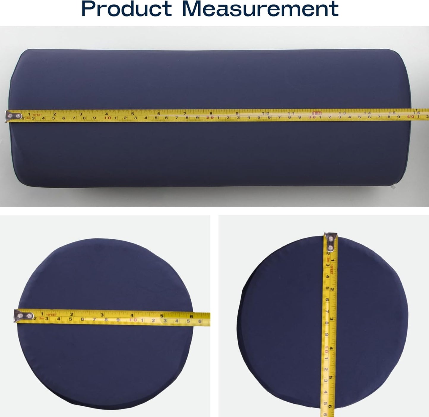 Neck Roll Pillow for Neck Pain Relief - Memory Foam Neck Support Pillow for Bed | Round Neck Pillow for Sleeping, 15.7 * 6 * 6inch ((Navy-Blue)
