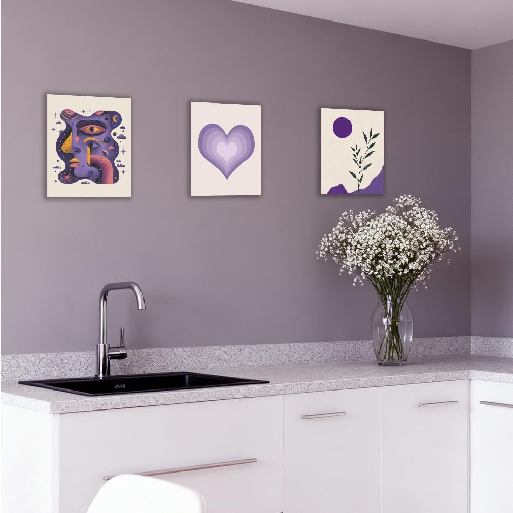 CRAFTYMELODY Matisse Theme Wall Art Prints Set of 9 Purple Theme Poster Wall Decor Monet Purple Flower Home Artworks for Gallery Living Dining Room Bedroom Bathroom Home Decoration 8x10 Inch Unframed