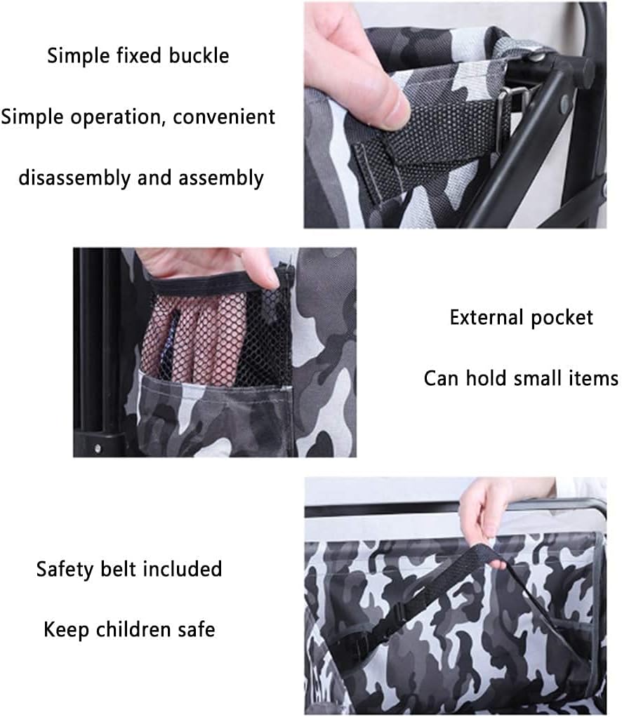 Outdoor Folding Utility Wagon Heavy Duty Garden Cart Folding Wagon Utility Truck Adjustable Handle Portable Camping Trolley Load-Bearing 80kg / 176lbs (Color : Red) (Black)
