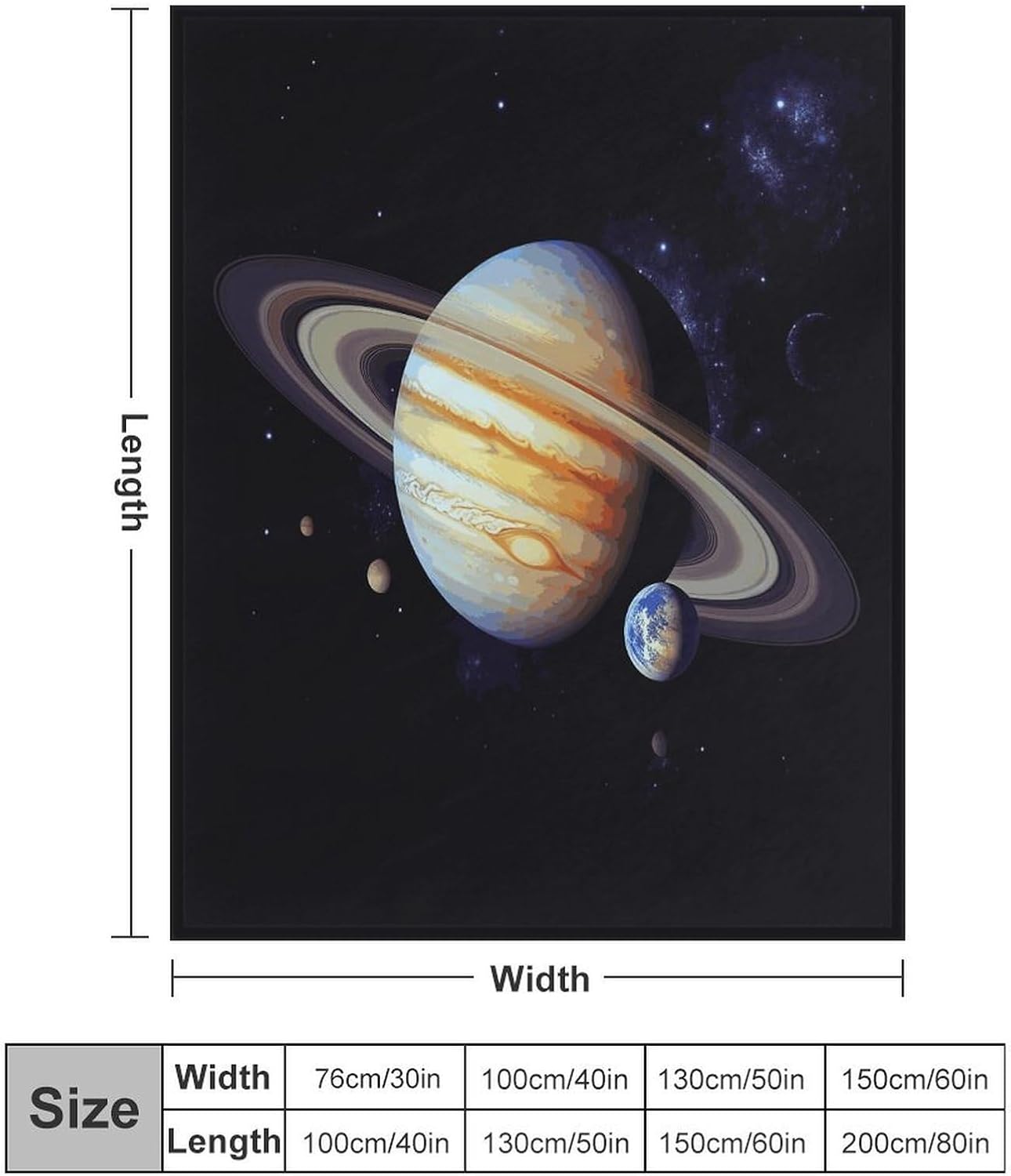 Planet Jupiter Blanket Super Soft Lightweight Throw Blanket Cute Cozy Warm Bed Blanket Decorative Fuzzy Blanket All-Season Home Decor Gift for Sofa Couch Living Room 30"*40"（76 * 100cm）