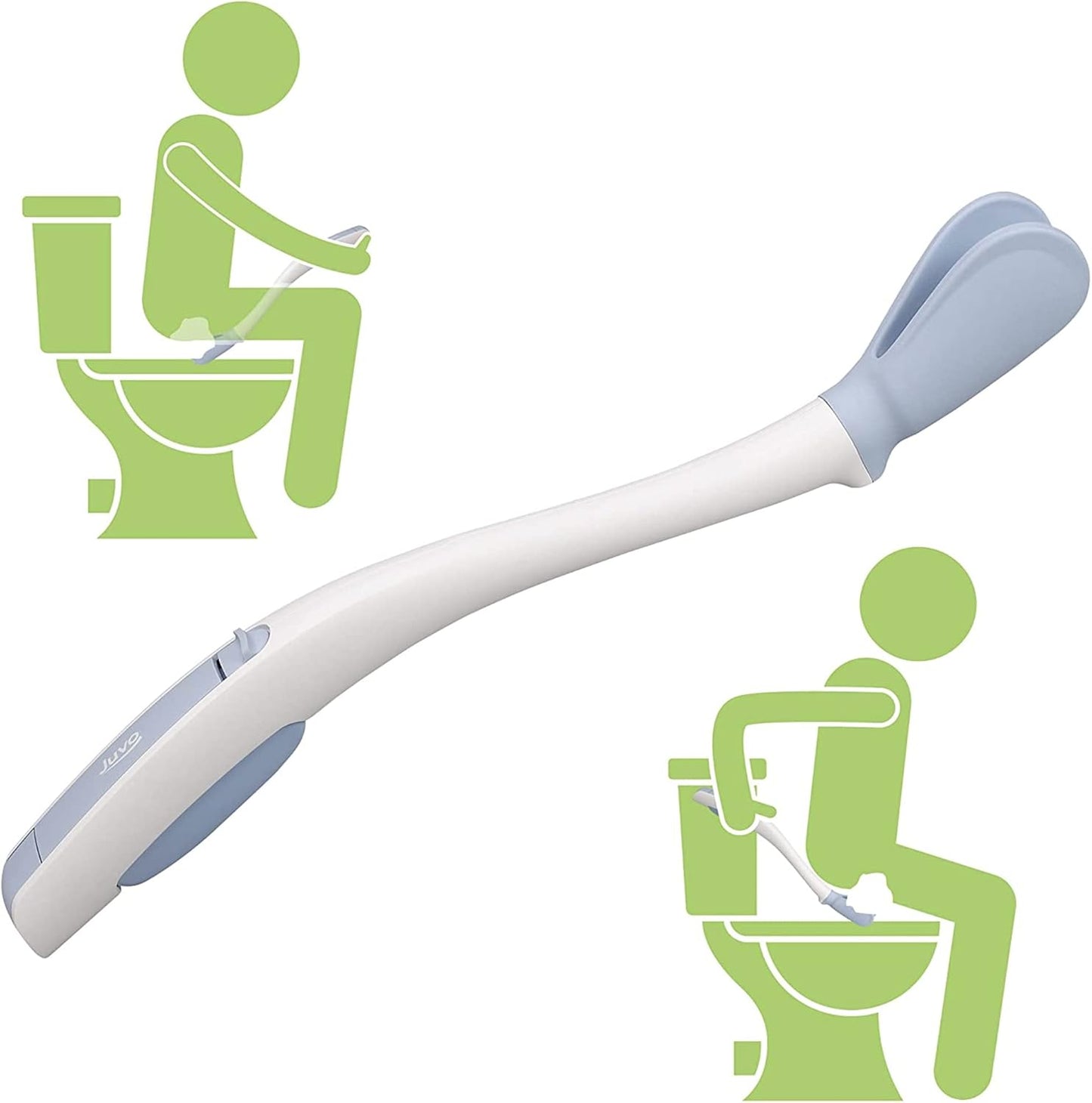 Juvo Toilet Aid - Personal Bottom Wiping Tool, Bathroom Mobility Aid for Disabled, Elderly, and Surgery Recovery - 18" long wand with hygienic cover