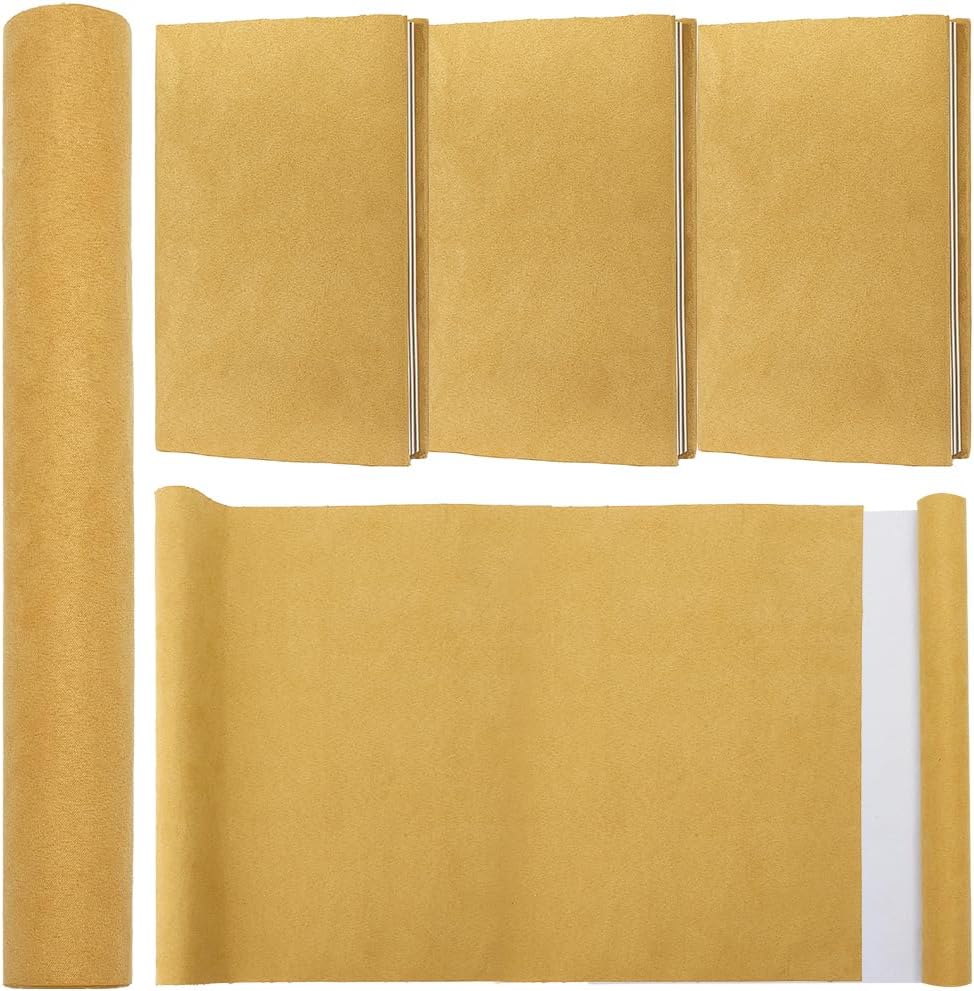 CRASPIRE 51 x 11.8 Suede Book Cloth Gold for A4-A8 Book Binding Fabric Surface Paper Backed Bookcover Album Scrapbooking Archival DIY Covering Protector Bookcloth Bookbinding Supplies