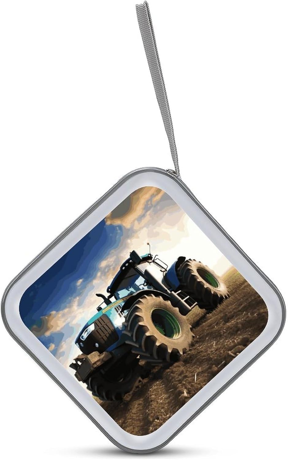 Farm Tractor CD Case 40 Capacity Case Zipper CD Collection Bag with Handles Cover DVD Storage Hard Plastic DVD Disc Cases Storage Binder for Car Home Office Travel