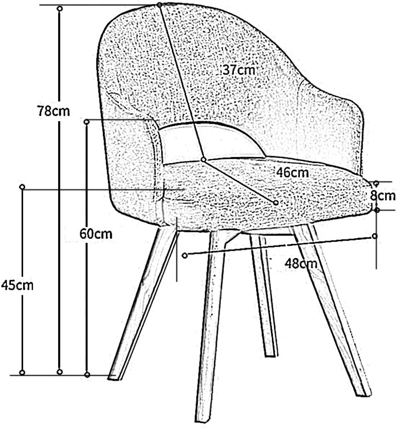 Comfortable Chair Dining Chairs for Kitchen,Mid Century Modern Lounge Chair,Accent Arm Chairs with Upholstered and Solid Wood Legs,for Restaurant/Pub/Cafe/Living Room/Hotel Leisure Chair
