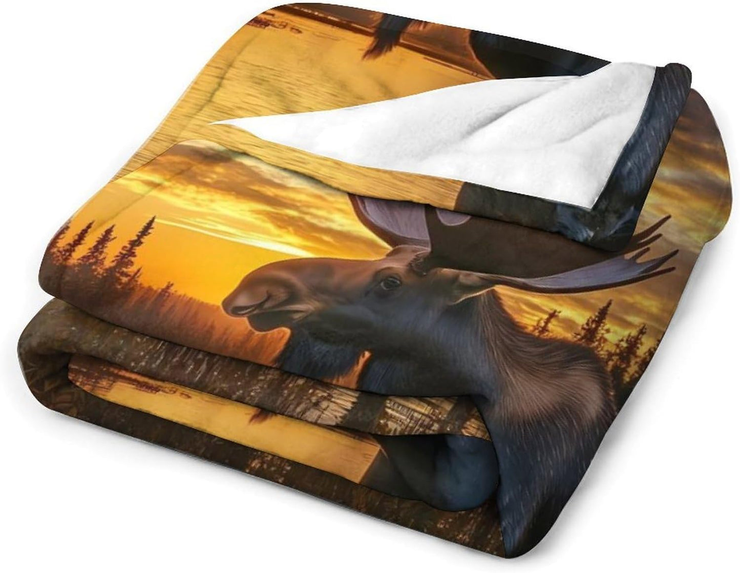 Moose Throw Blanket for Couch Bed Plush Cozy Fuzzy Flannel Blanket for All Season 30"x40"