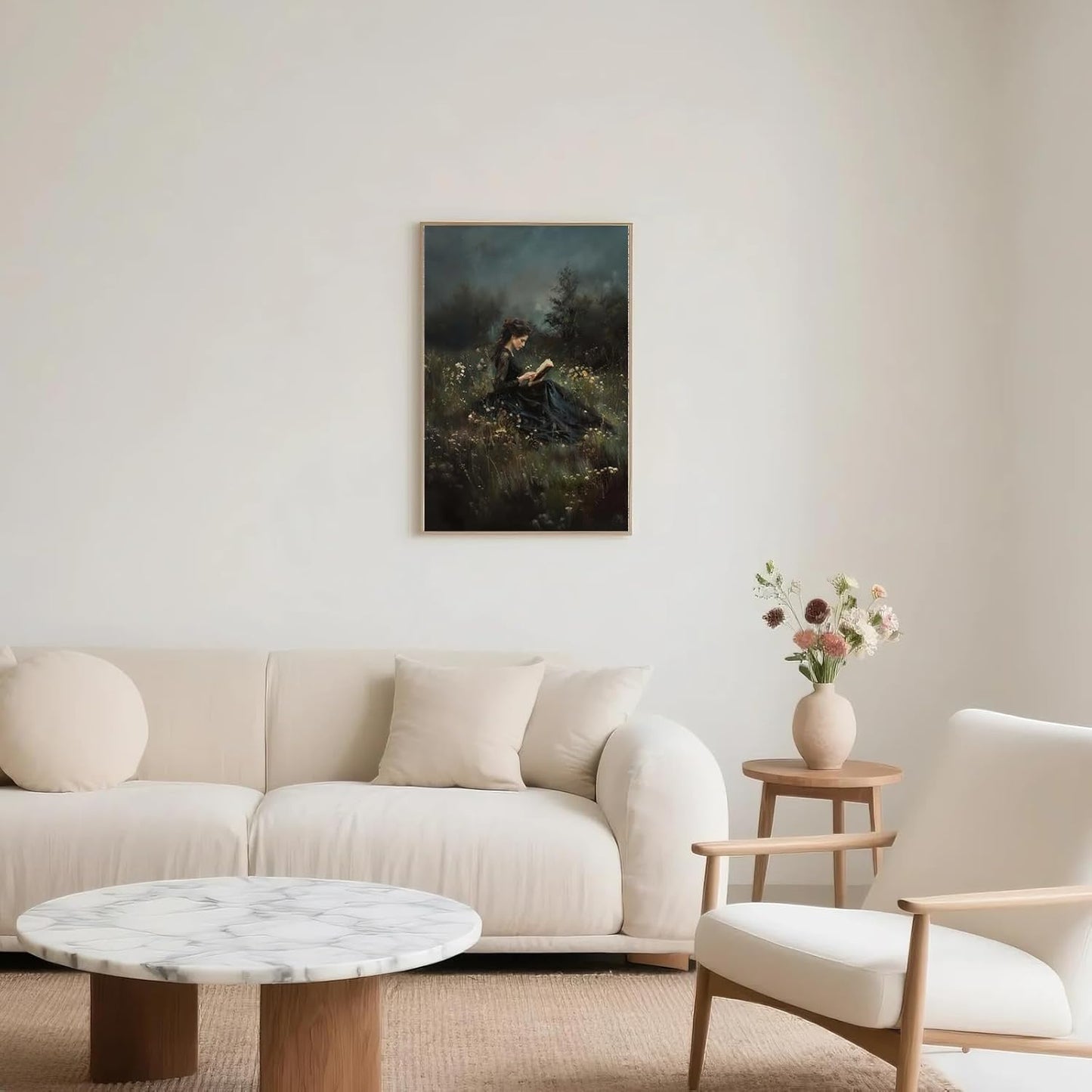 LXLSTORE Vintage Wall Art Female Portrait Wall Art Abstract People Pictures Victorian Woman Reading Painting 16x24inch Unframed for Bedroom Living Room Bar Bedroom Home Kitchen Dining Room