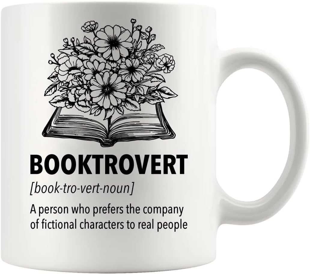 Panvola Booktrovert Book Lover Gifts Definition Mug Book Readers Gifts For Women Men Sister Girlfriend Wife From Husband Boyfriend Dad Mom Funny Ceramic Mug Novelty Drinkware 11oz White