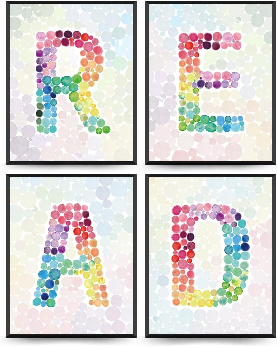 PLKMN Classroom Decor, Rainbow Pastel Classroom Read Sign Reading Corner Decor for Kids, Reading Room Decor, Reading Nook for Kids, 8x10 Inch (Unframed)